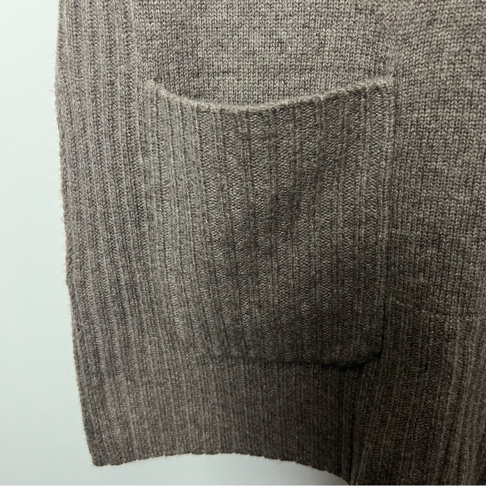 Alex Mill Kiah Wool Cashmere Brown V-Neck Tunic Sweater Vest Pockets NWOT - Picture 7 of 12